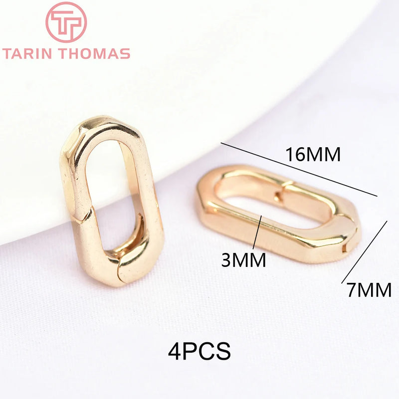 (3310) 15.6x9.6MM Hole 2MM 24K Gold Color Brass Lobster Clasps for Charms Pendants High Quality DIY Jewelry Making Findings