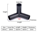 I.D 8/12/16/19mm Black Plastic Pipe Connector DIY Shelf Water Tube Joint Tent Fixed Connector Tee Four Way Elbow Straight Joint