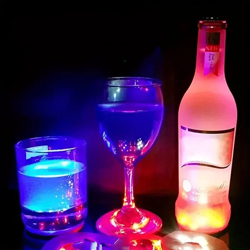 2Pcs Logo LED Cup Holder Light Car Coaster RGB Luminous USB Rechargeable Coaster Night Drink Accessories Atmosp amabilis Tools