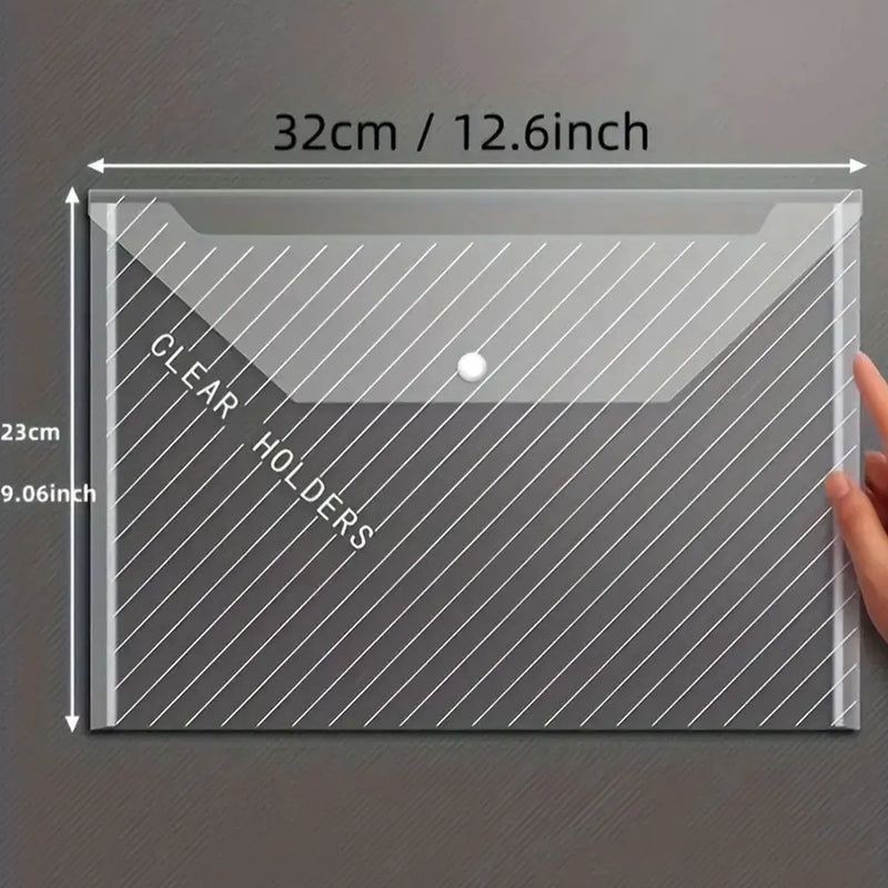 5/8/10/14/22pcs Transparent Document Bag Plastic A4 Large Capacity Storage Bag, Student Folder & Office Supplies