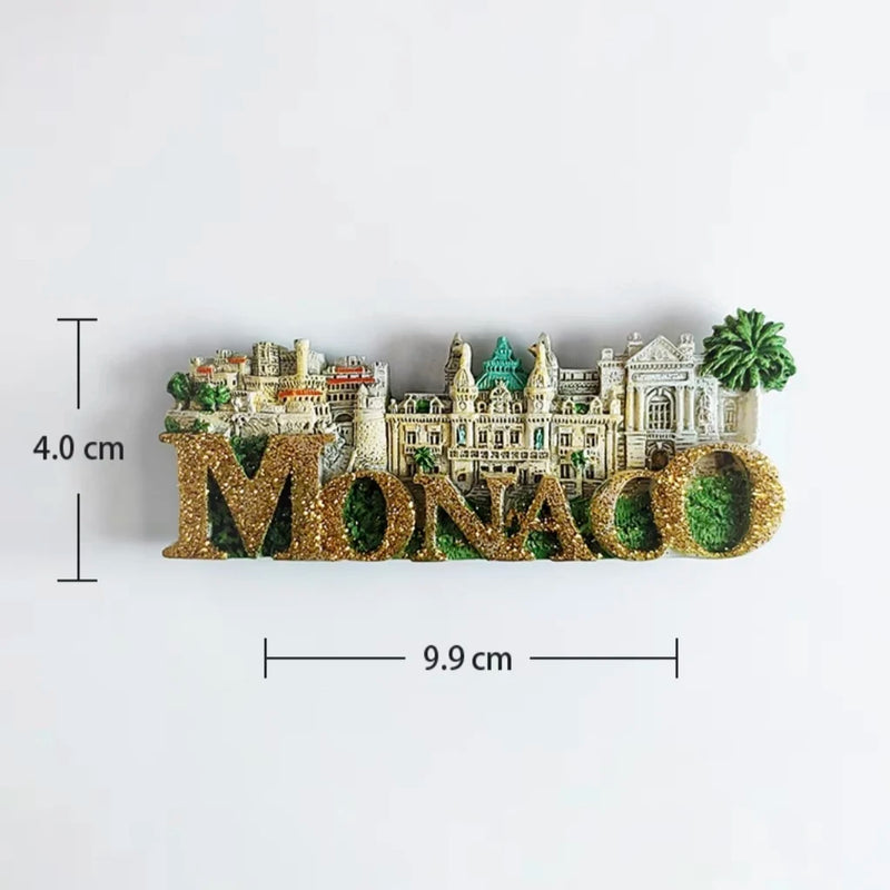Europe Monaco 3D Fridge Magnets Tourism Souvenir Refrigerator Magnets Sticker Collection Handicraft Decoration Articles