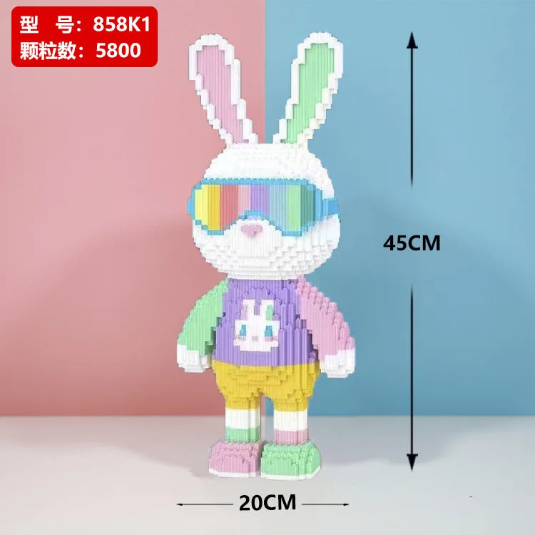 Candy Rabbit Society Rabbit Building Blocks Adult High Difficulty Assembly Puzzle Boys and Girls Toy Birthday Gift