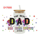3D UV DTF Transfers Stickers 16oz Cup Wraps Dad Father's Day Printed For DIY Glass Ceramic Metal Leather Etc. D16893