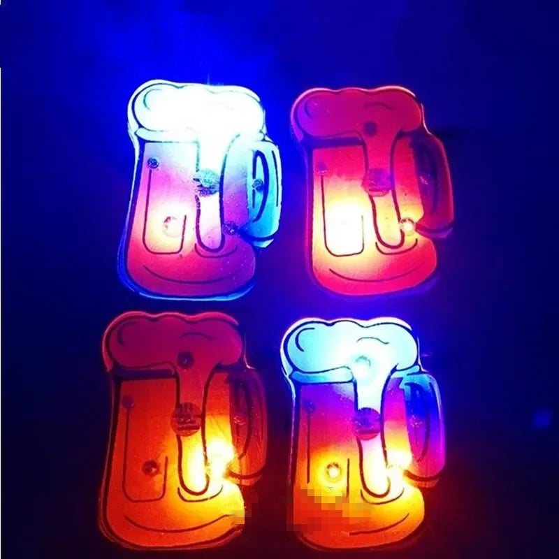 25pcs Party Love LED Flashing Brooch Pin Cartoon Light up Glow Badge Gift Cosplay Navidad Wedding Festival Halloween Christmas