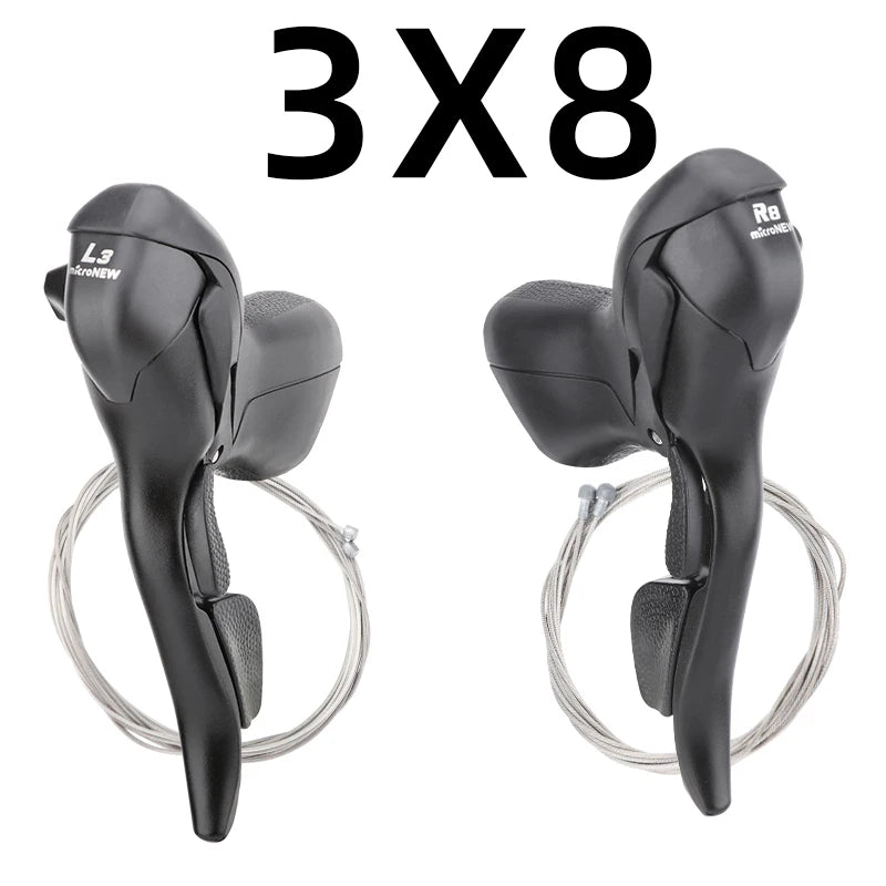 microNEW Road Bike Bicycle Shifter 2*10 Speed For 22.2-23.8mm Handlebar 7/8/9 Speed Dual Control Levers