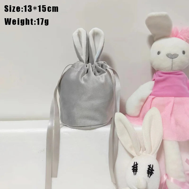 1pc Velvet Easter Bags Cute Bunny Gift Packing Bags Dropshipping Rabbit Chocolate Candy Wedding Birthday Party Decoration 2025