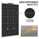 DOKIO 18V 100W/200W/400W Flexible Solar Panels Waterproof Monocrystalline Solar Panel Camping RV Home Charge 12V