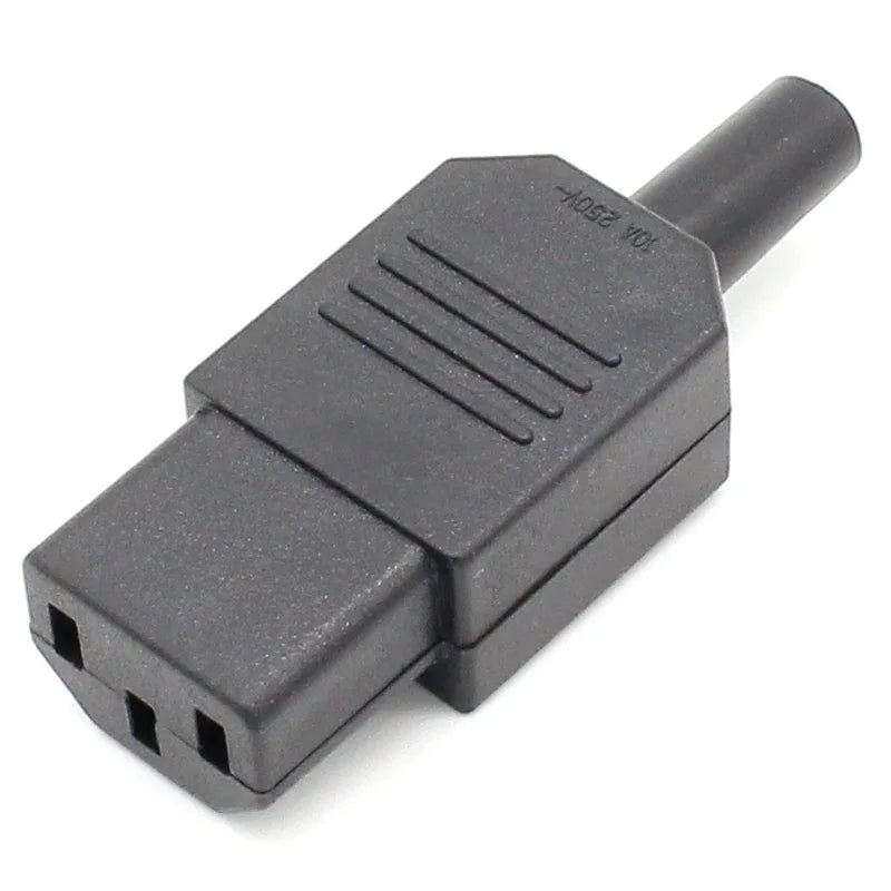 10pcs New Wholesale Price 10A 250V Black IEC C13 female Plug Rewirable Power Connector 3 pin AC Socket