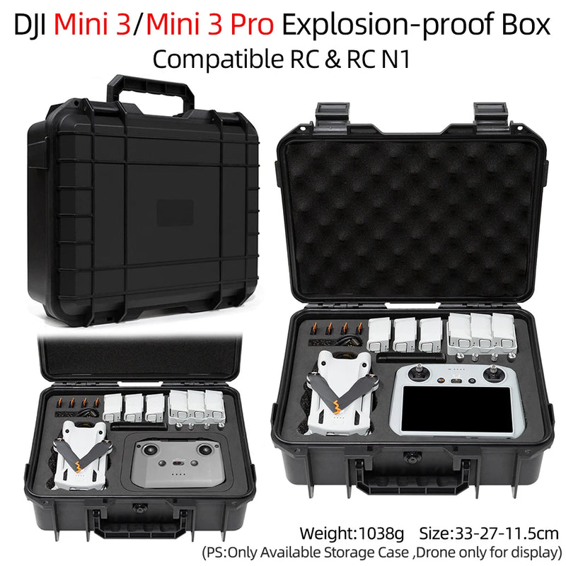 For DJI Mini 3 storage box portable suitcase hard shell  For DJI Mini 3 Pro explosion-proof portable box