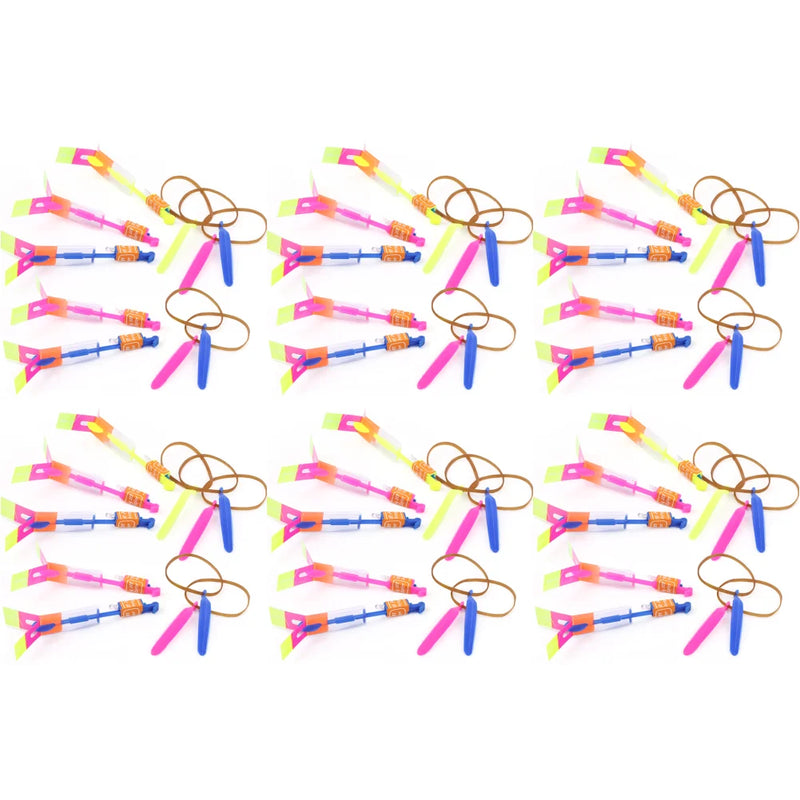100-10PCS Amazing Light Toy Arrow Rocket Helicopter Flying Toy LED Light  Luminous Slingshot Toys Rubber Band Catapult Fun Party