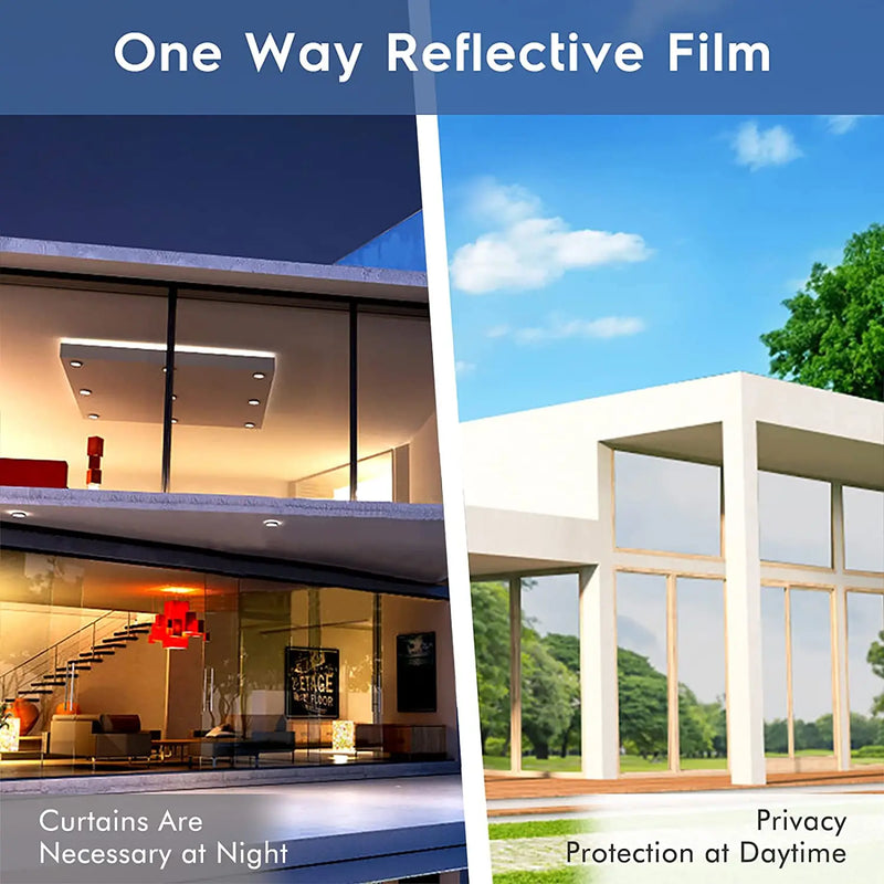One Way Window Film, Daytime Privacy Heat Control Sun Blocking Anti UV Reflective Mirror Tint Film Glass Window & Door Covering