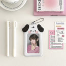 1PCS 3 Inch Photocard Holder Kawaii Kpop Photo Card Holder Keychain Ins Idol Photo Card Protector Photo Sleeves Bus Card Case