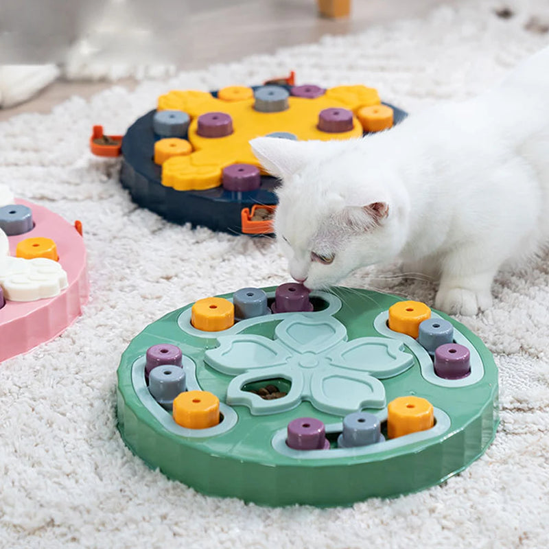 Pet Cat Interactive Puzzle Toys NonSlip Bowl Food Dispenser Slow Feeder Slowly Eating Pet Cat Dogs Training Game Pet Supplies