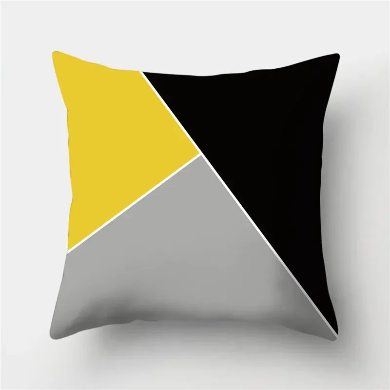 Geometry Cushion Cover Polyester Pillowcase Decorative Sofa Cushions Red Yellow Pink Pillowcover Home Decor Pillowcase 45x45cm