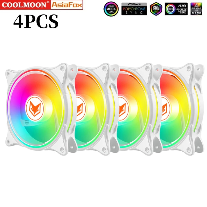 COOLMOON Computer Case 120mm Fan 5V 3 Pin ARGB Cooling Ventilado 12V 4 Pin PWM Computer Chassis Fans Ventilador 12cm Aura Sync