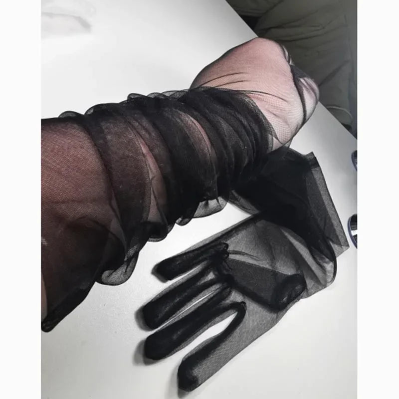 New Gloves for Women Dress 55cm Sheer Mesh Gloves Sexy Thin Elbow Long Gloves Wedding Accessory Anti-UV Cycling Driving Mittens