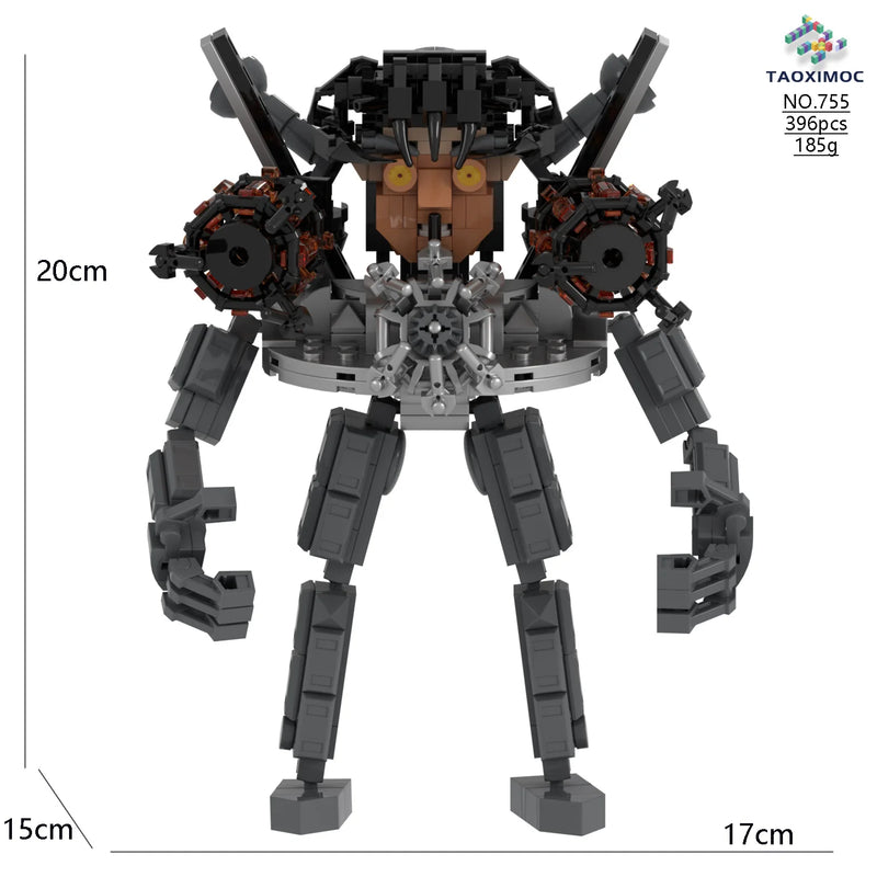 Skibidi Toilet Titan TV Man Speakerman Horror Game Bosses Camara Building Block Cartoon Doll Model Kids Birthday Halloween Gift