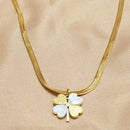 Lxalry 18K Gold-Plated Double Luck Necklace, Four-Leaf Clover, Hypoallergenic, For Women/Wife/Mom, Valentine's Day, Birthday