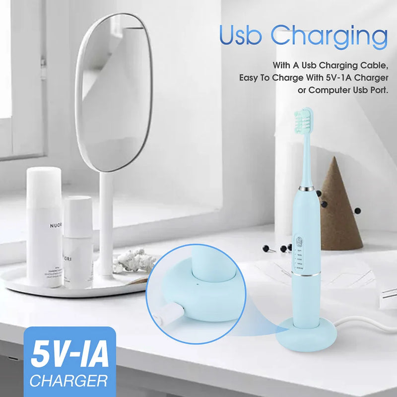 Electric Wireless Toothbrush Dental Cleaner Set Intelligent Charging Touch Switch Five-Speed Ultrasonic Vibration Dental Scaler