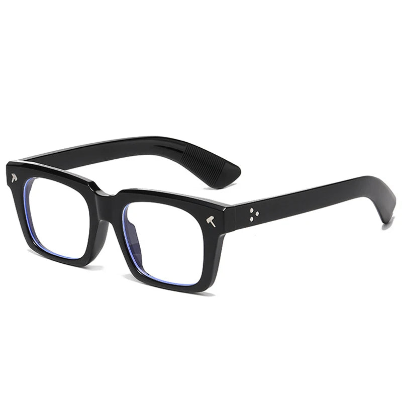 SO&EI Vintage Square Men Sunglasses Fashion Yellow Blue Shades UV400 Women Trending Rivets Punk Sun Glasses