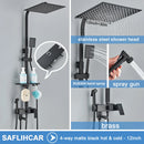 Black/Chrome Brass Shower Faucet Bathroom Shower Mixer Crane Rainfall Shower Set  For Bathroom