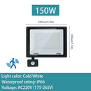 PIR Motion Sensor LED Flood Light 10W 20W 30W 50W 100W 150W 200W 300W AC220V IP66 Waterproof Spotlight Street Floodlight Outdoor