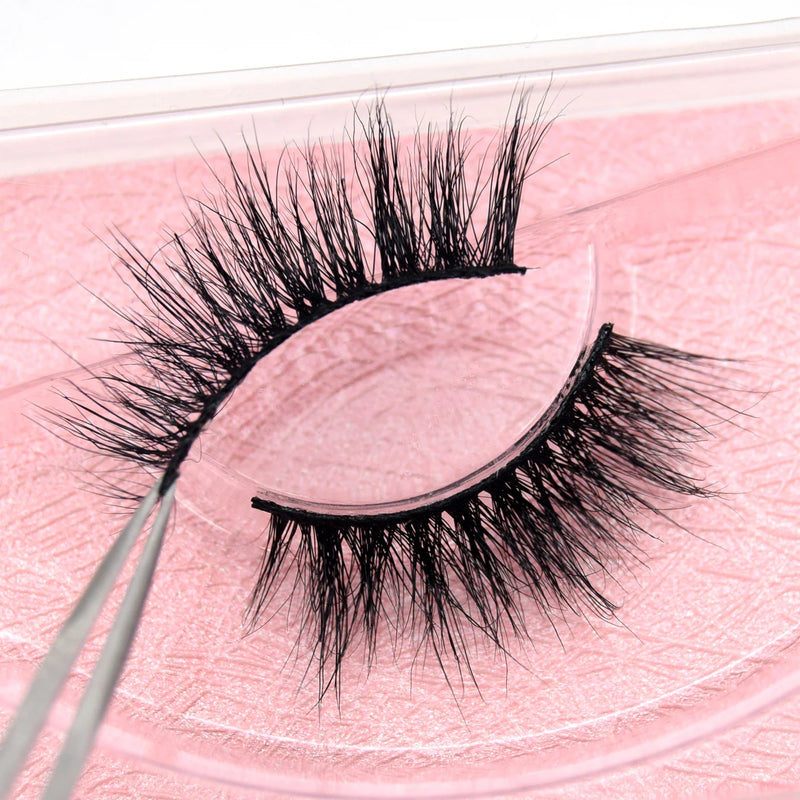 Visofree Half Mink Lashes Make Up False Eyelashes Hand Up Natural Long Mink Lashes Cruelty Free Crisscross Mink Fake Eyelashes