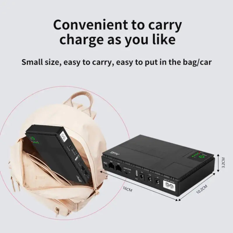 36W 10400mAh Mini Portable EU Route UPS 5V-24V Uninterruptible Power Supply For WiFi Router Large Capacity Standby Power Adapter