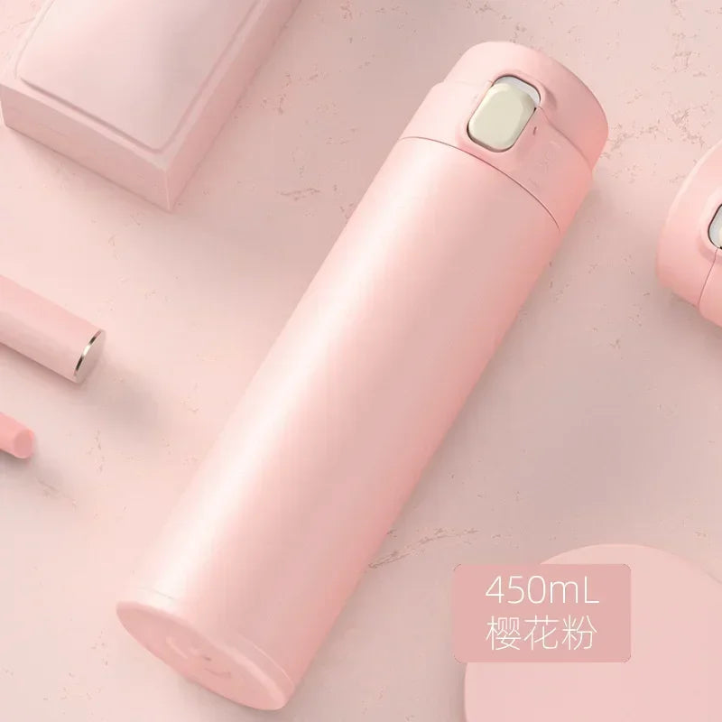 450ML Thermos Water Bottle Stainless Steel Insulation Vacuum Flasks Cup Keep Cold and Hot Mug Vacuum Flask Car Water Bottle