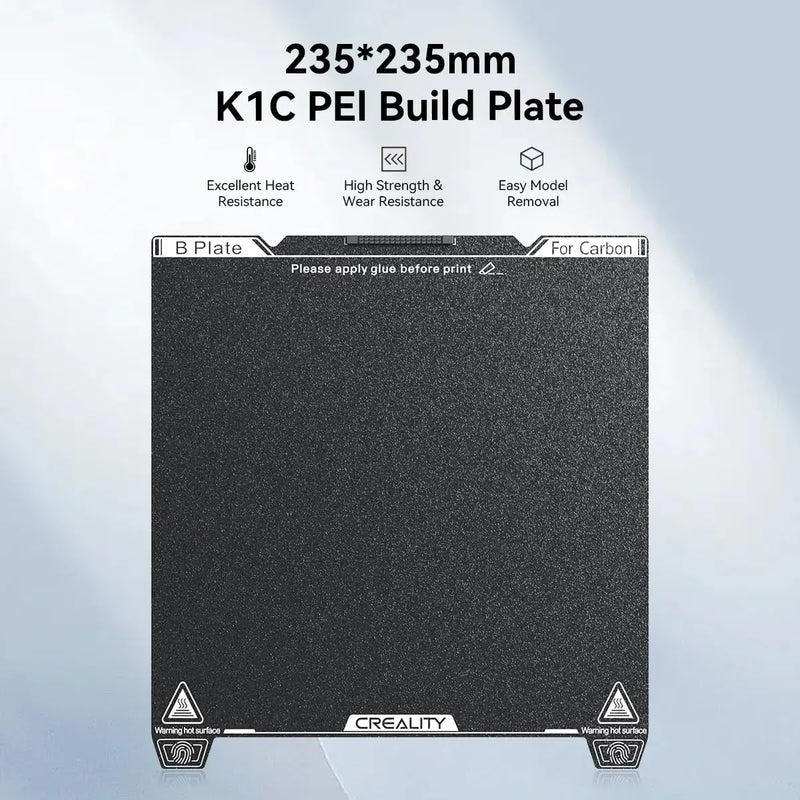 Official Creality K1C Build Plate PEI Sheet ,Flexible Removable Spring Steel Platform for Ender 3S1/3S1 Pro/3V2 Neo/3V3 SE/KE K1
