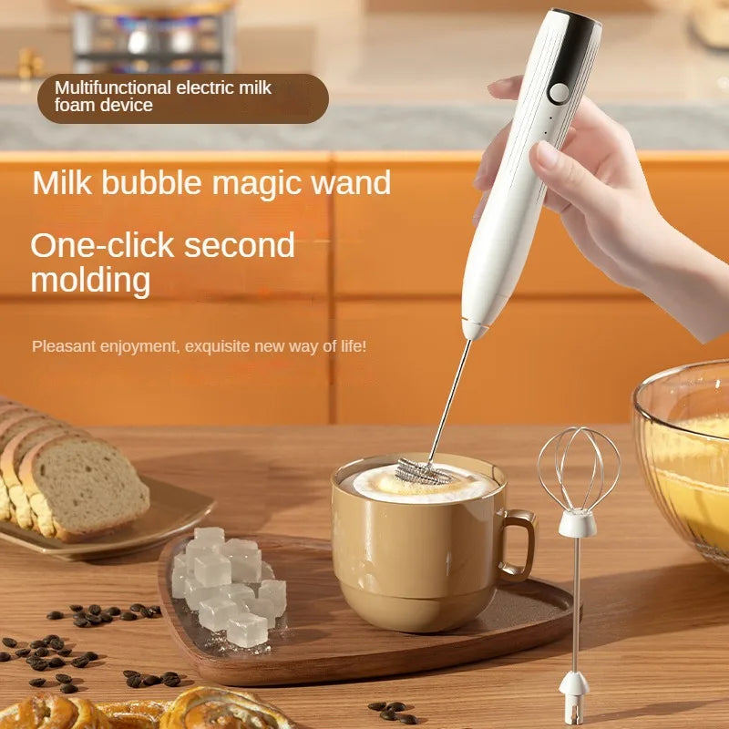 Portable Rechargeable Electric Milk Frother Foam Maker Handheld Foamer High Speeds Whisk Cappuccino Mixer Coffee Wand whisk