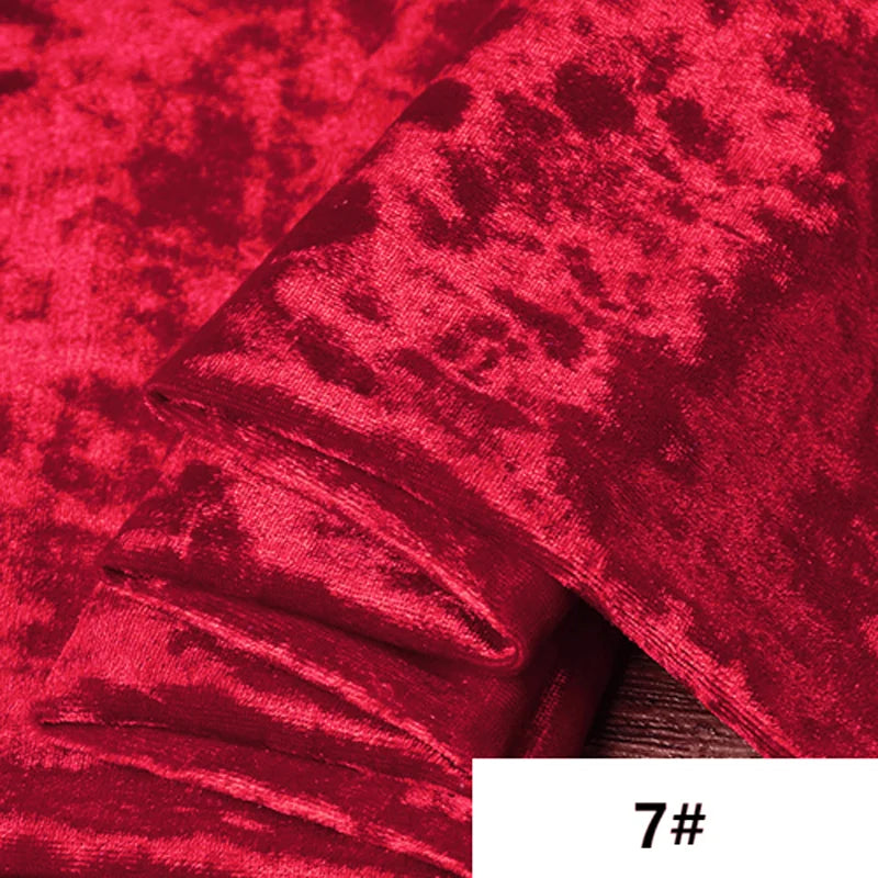 Stretch Crushed Velvet Fabric Upholstery Velour Cloth For Sofa and Curtain,Red,Black,Grey,Teal,Green,Blue,Pink