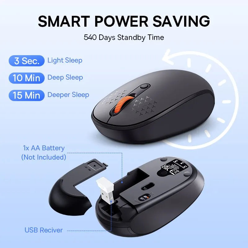 Baseus F01B Mouse Wireless Bluetooth 5.0 Mouse 1600 DPI Silent Click For MacBook Tablet Laptop PC Gaming Accessories 2.4G Mouse