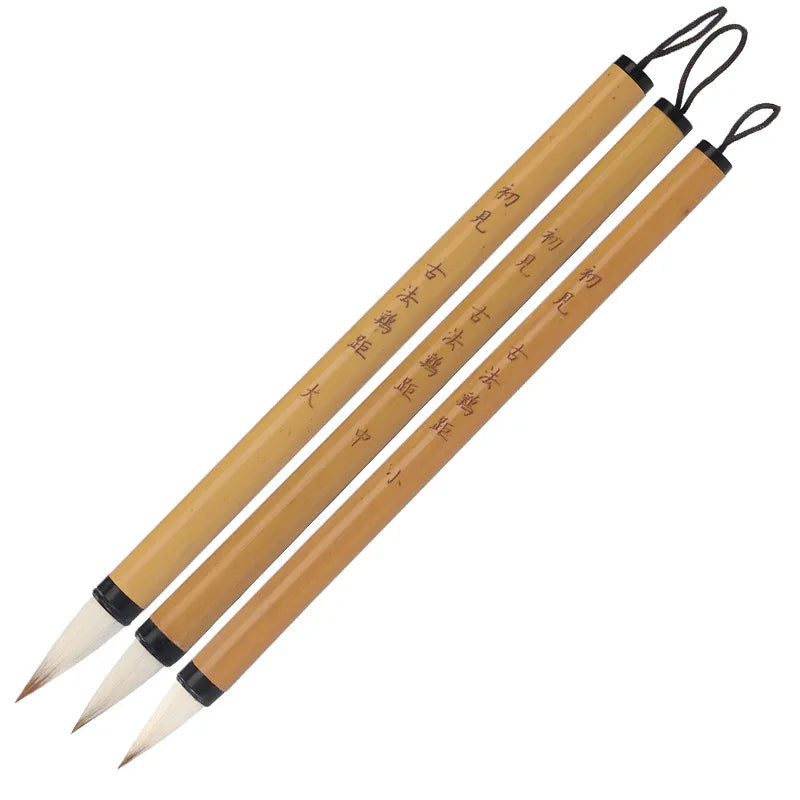 3Pc Chinese Traditional Calligraphy Paint Brush Set Bamboo Wool Hair Painting Brushes Watercolor Darwing Writing Students Aritst