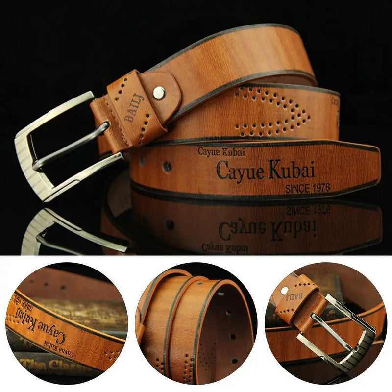 Casual Leather Belt Fashion Vintage Cowboy Pin Buckle Waistband Business Belts Men's Belt