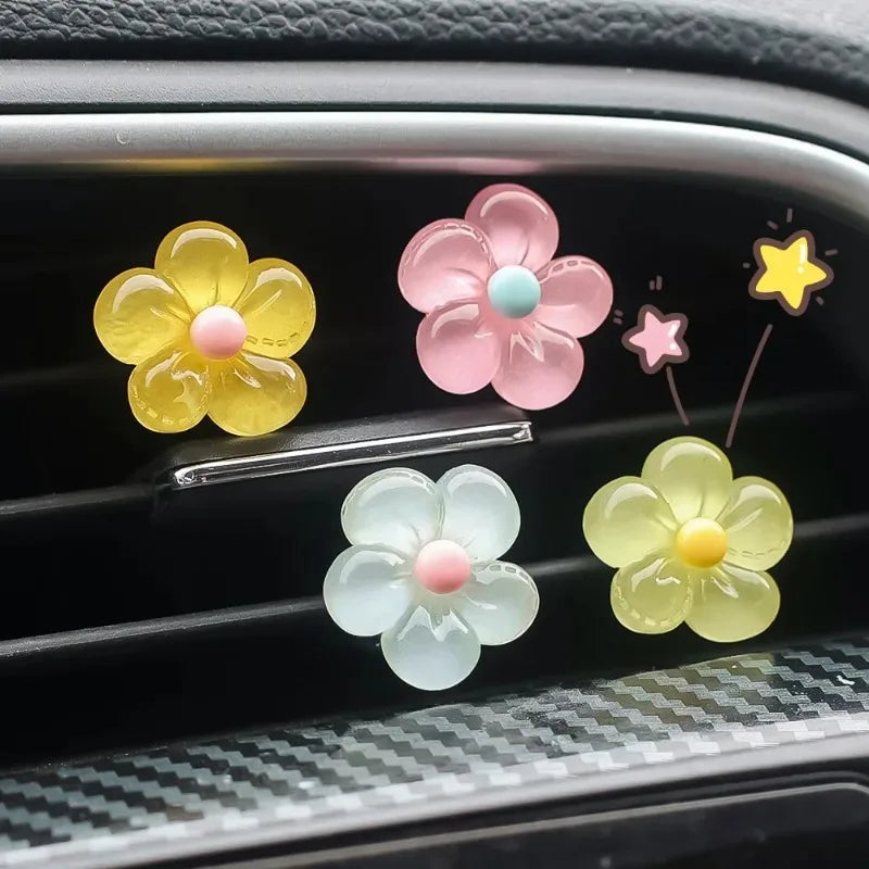 Jelly Daisy Car Outlet Vent Clips Summer Daisy Flower Auto Car Air Conditioning Vent Ornaments Car Interior DIY Decoration Gifts