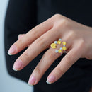 Lotus Fun Elegant Water Lily Leaves Double Layer Adjustable Rings for Women 925 Sterling Silver Luxury Designer Fine Jewelry