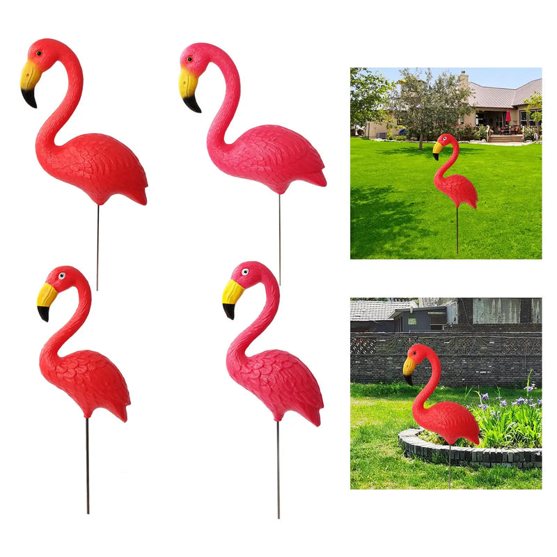 Yard Art Ornament Lawn Party Cake Topper Bird Statue Figurine Flamingo Garden Stake for Planter Hallway Sidewalks Home Flowerpot