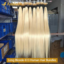Annione 613 Human Hair Bundles 12A Straight Human Hair Bundles Raw Human Hair 100% Blonde 3/4 Bundles Hair Extensions For Women