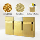 Unique Metal Lighter Engraved Paris Refillable Butane Gas Lighters Pure Copper Cigar Tools for Smokers Father Collection Husband
