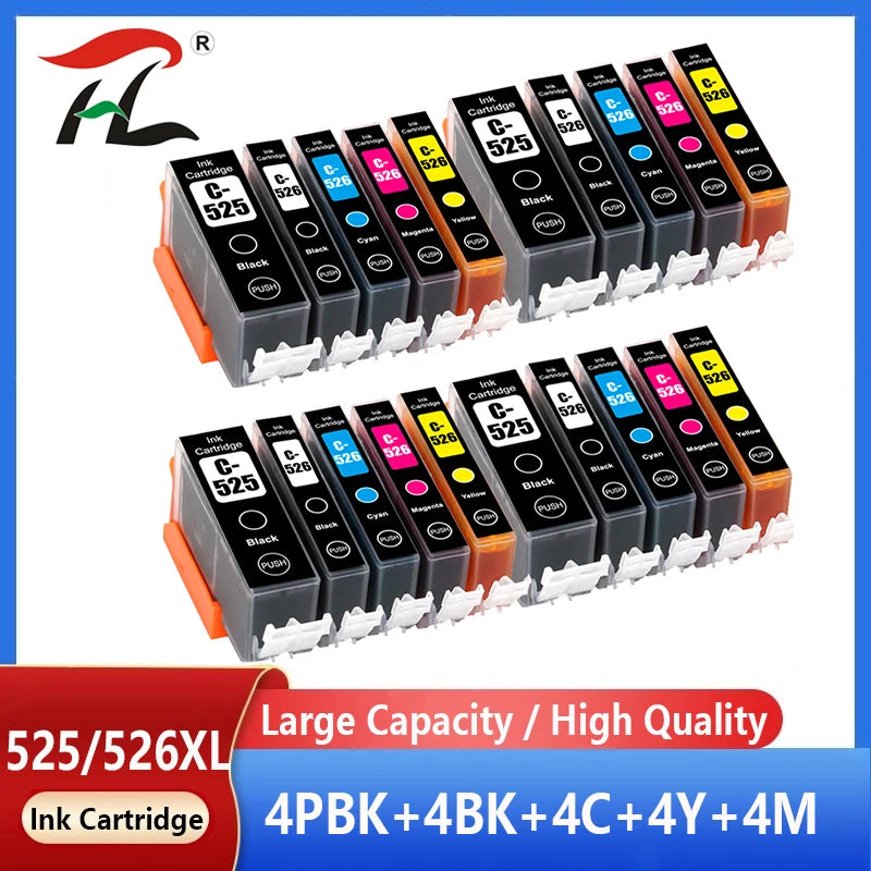 20X PGI525 PGI 525 CLI 526 Ink Cartridges for Canon Pixma iP4850 ix6550 MG5150 MG5250 MG6150 MG8150 MX885 MG5350 Printer