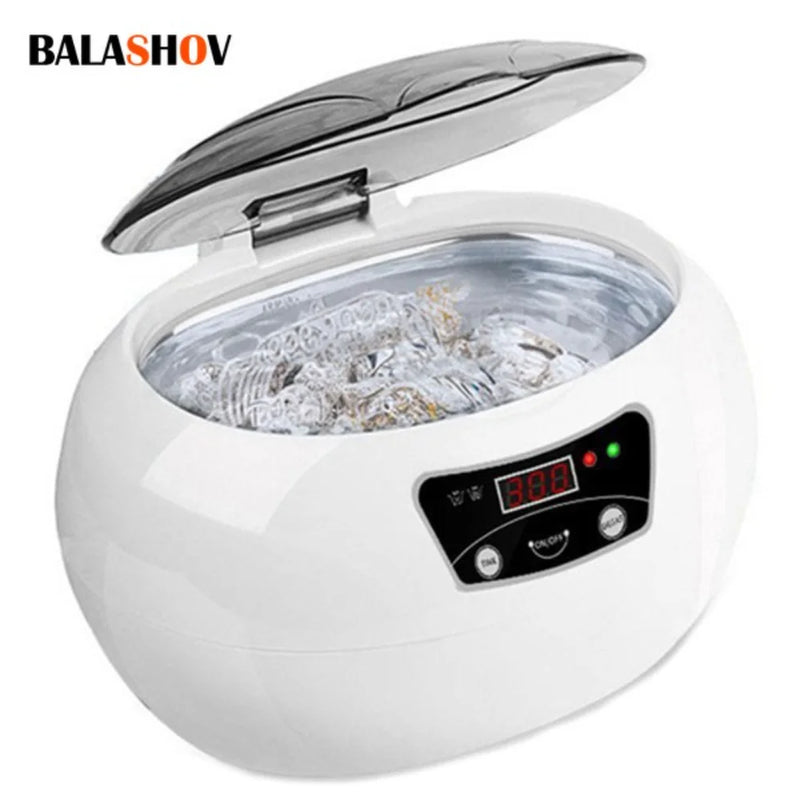 Ultrasonic Cleaner Bath Timer for Jewelry Parts Glasses Manicure Stones Cutters Dental Razor Brush 304 Stainless Ultrasound