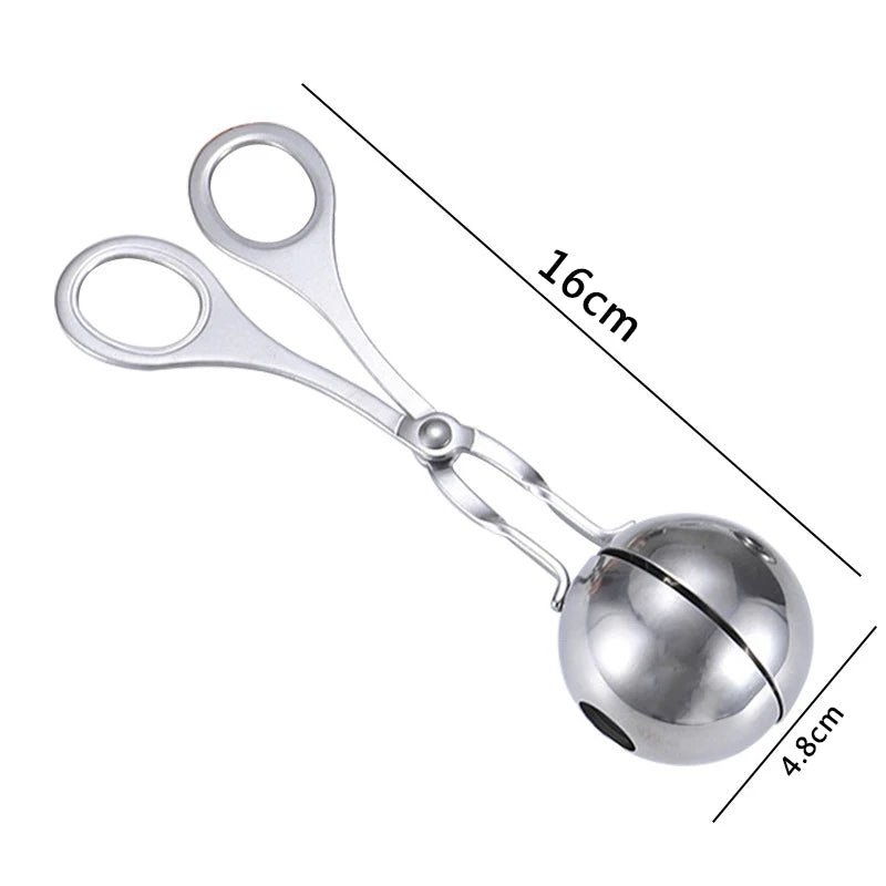 Stainless Steel Meatball Clamp Pill Round Rice Ball Maker Clip Tongs with Grip Pork Beef Meat Kitchen Cooking Tools DIY Gadget