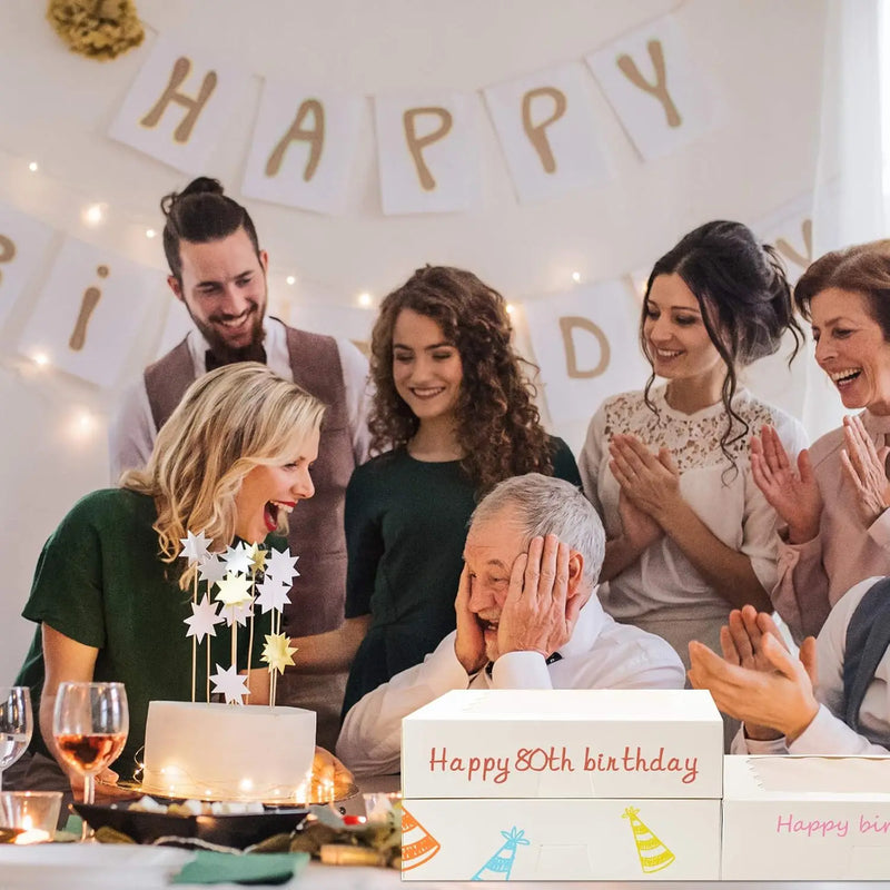 Multi pcs Cookie Boxes with Window White Treat Boxes Pie Boxes Pastry Boxes for Donuts, Chocolate Strawberries Birthday Party