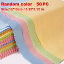 10/20/50/100pcs Chamois Glasses Cleaner Jewelry Care Wipe Cleaning Cloth Microfiber For Glasses Lens Phone Screen(Random Color)