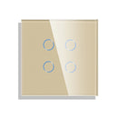 Bingoelec DIY 1/2/3/4 gang Wall Touch Switch Only Crystal Glass Panel 86mm Pearl White Black Golden Grey Glass Frame DIY-Parts