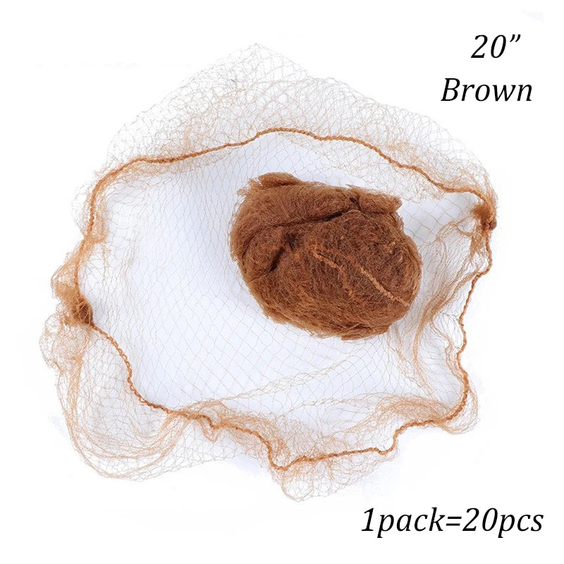 20Pcs Durable Nylon Hair Net For Bun Hair Hair style Tool Black Beige Brown 5Mm Hair Net For Wigs Mesh Hair Styling Hairnets