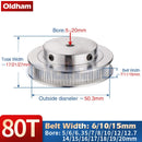 80teeth 2GT Timing Pulley Bore 5/6/6.35/8/10/12/12.7/14/15/16/17/18/19/20mm for GT2 Open Synchronous belt width 6/10mm 2GT 80T
