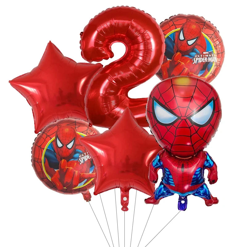 Spiderman Birthday Decorations New Spiderman Aluminum Film Balloon Disposable Tableware Party Plates Straw Supplies Baby Shower