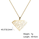 Cazador Super Papa Mama Pendant Necklace for Men Dad Woman Stainless Steel Jewelry Mother Father's Day Gifts Wholesale 2025 New